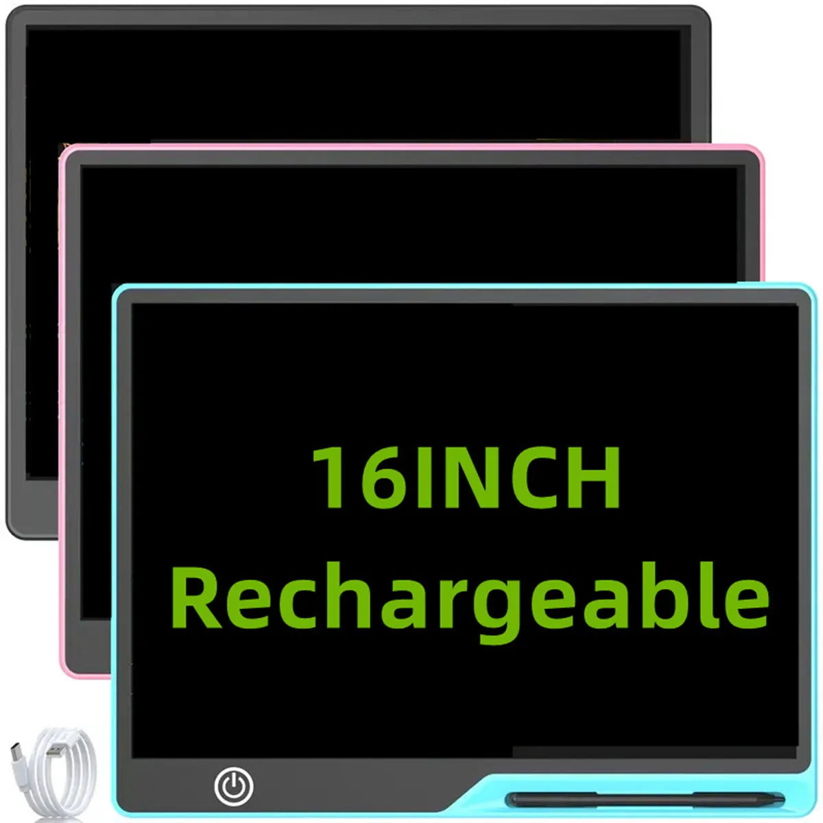 16inch/41cm USB Rechargeable LCD Writing Tablet, Type-C Charging, Educational Birthday Gift